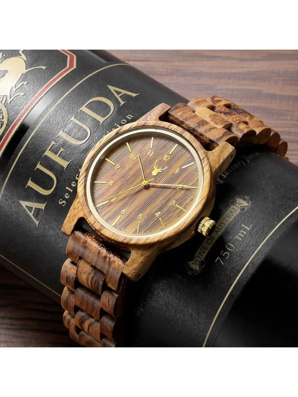 Mens All Brown Analog Unisex Natural Handmade Adjustable Waterproof Wooden Watch